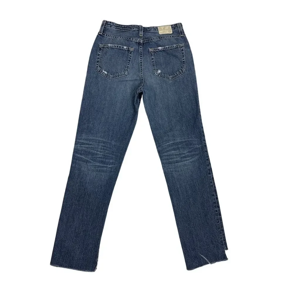 AG Adriano Goldschmied The Phoebe High Waist Straight Blue Jeans Size 25